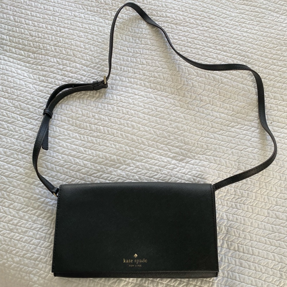 kate spade new york leather black shoulder bag